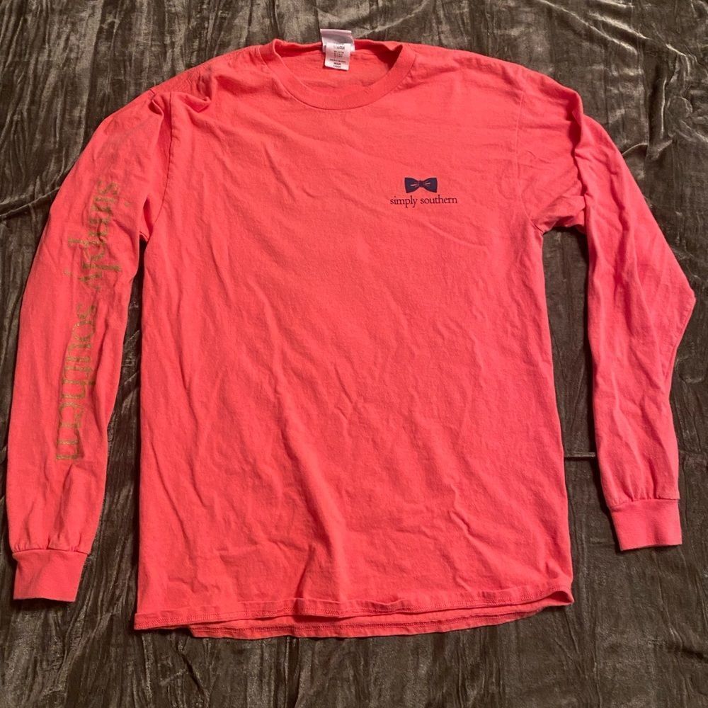 Women’s Simply Southern Medium Pink Bible Verse Cotton Long Sleeve